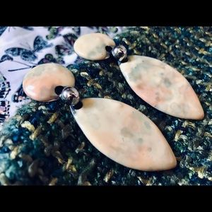 Genuine Vintage Glazed Neutral Watercolor Earrings